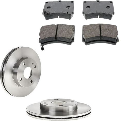 KIT FRENI ANTERIORI compatibile con MAZDA DEMIO (DW) - DISCHI + PASTIGLIE OEM: FDB715 / 16148 /SOSTITUZIONE DIRETTA/BASSA POLVERE/SILENZIOSO
