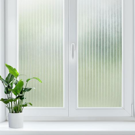 Verre Fenêtre Privacy Film Dépoli, Salle De Bains Électrostatique Adsorption Salon Film, PVC Anti-Spéculaire Texture Fenêtre Verre Privacy Film, 30cm2m (1/5)