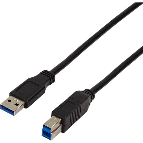 Cable USB 3.0 A-B de 1 m LogiLink, cable USB-A a USB-B de 5 Gbps, blindado, negro (1/5)