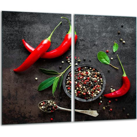 Schneidebrett aus Glas, 2x 30x52 Chili (1/5)