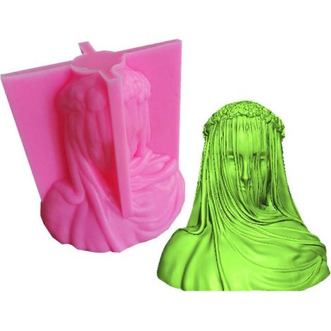 UV-Kristall-Epoxidharzform, die eine verschleierte Frau, eine antike Brautbüste oder eine weibliche Körperskulptur darstellt, zum Selbermachen