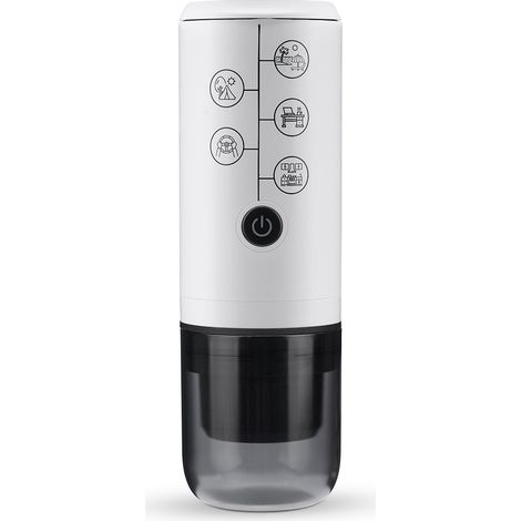 Kompatibel mit NESPRESSO/DolceGusto Kapseln und gemahlenem Kaffee, tragbare 3-in-1 Espressomaschine, keine Heizfunktion, wiederaufladbare elektrische Kaffeemaschine Typ C, Mini-Kaffeemaschine, weiß.