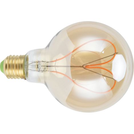Ampoule G95 en forme de cœur, style rétro, culot E27, 4 W, lumière chaude, couleur or, avec filament LED réglable. (1/5)