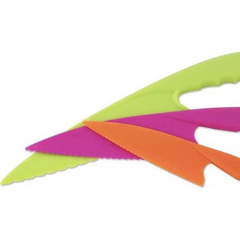 Couteaux pour enfants en plastique dentelé - 3 types - Couleurs assorties - Couverts enfants (1/5)