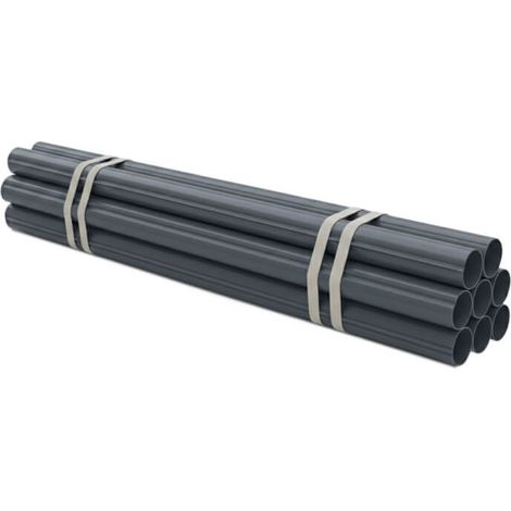 Lot de 5 tuyaux de descente aluminium Ø80 mm anthracite – longueur 3 m – évacuation eaux pluviales – usage professionnel – fabrication française (1/4)