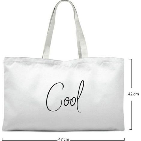 Sac shopping - Bonamaison TRGCTB110865X4742 - Coton - 47x42 cm - Anses longues - Blanc (1/4)