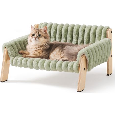 Lit sureleve pour Chat, Grand canape pour Chat avec Housse Amovible (Vert, M) (1/5)