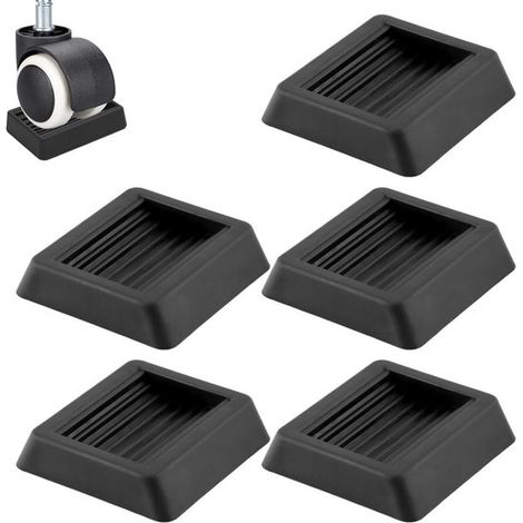 Set di 5 pezzi di fermi per rotelle di mobili, piedini antiscivolo per rotelle di mobili, cuscinetti in silicone per scanalature di rotelle di mobili, fermi per mobili per moquette o pavimenti duri (n (1/5)