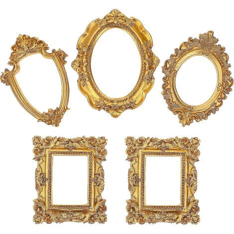 Lot de 5 cadres photo de style européen pour bureau, accessoires photo créatifs-12.30X10.00X1.00CM-Assorted Color 1 (1/3)