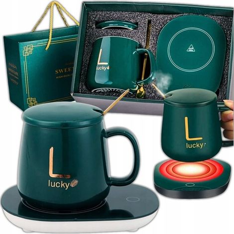 SET SCALDACAFFÈ/TÈ TAZZA CUCCHIAINO REGALO DI SAN VALENTINO