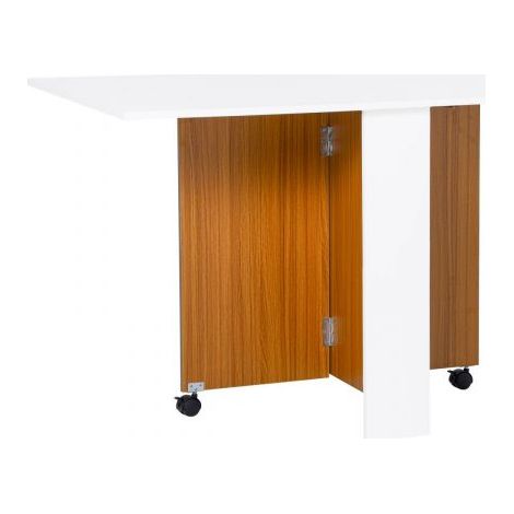 EASYCOMFORT Tavolo da Pranzo Allungabile, Design Moderno, Tavolo Pieghevole Salvaspazio con Ruote 120 × 80 × 73cm