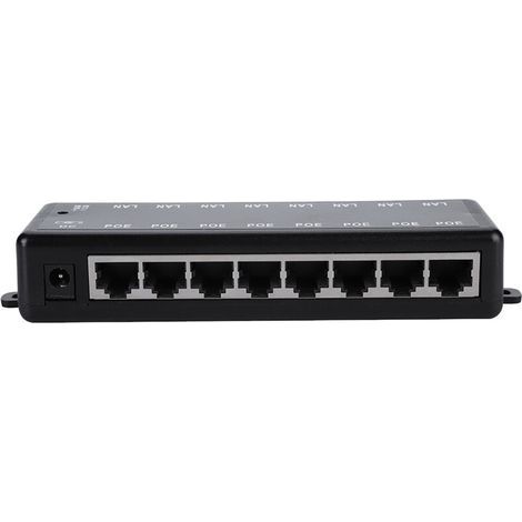 Adattatore PoE passivo a 8 porte, alimentazione da 12V a 48V CC, Power over Ethernet, modulo iniettore di alimentazione PoE (1/5)
