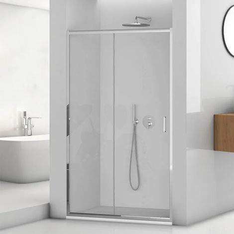 Porta doccia nicchia 140 cm scorrevole trasparente con profilo cromo Tay (1/5)