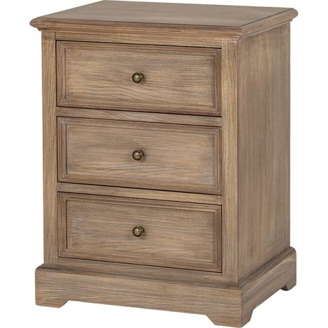Delphine Collection 3 Drawer Chest - Wood - L38 x W50 x H65 cm - Brown