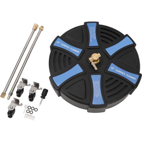Nettoyeur de surface à haute pression de 16 pouces avec 3 roues, 3600 PSI, en acier inoxydable, accessoire pour nettoyeur haute pression avec raccord rapide de 1/4 pouce et 2 rallonges. (1/5)