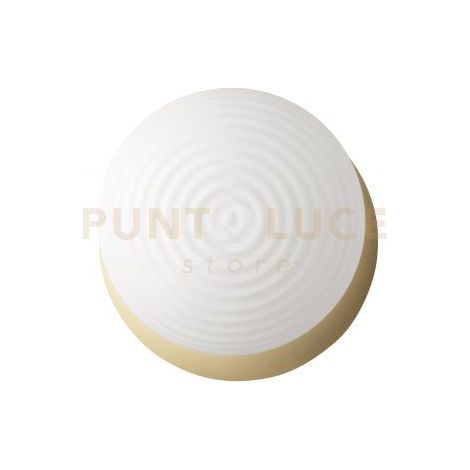 PLAFONIERA TONDO BASE ORO 1 VETRO BIANCO OPACO 2 LUCI ATTACCO E27 D.46CM