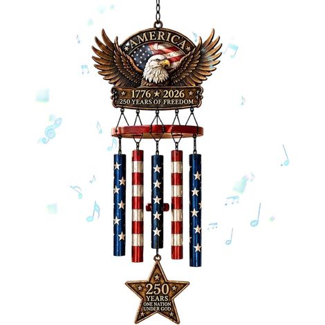 Carillon à Vent en Forme d' Ornement d'patriotique avec étoile  Carillon éolien d'avion vintage 250e Pour , , maison, intérieur, fêtes, vacances, bricolage, loisirs (1/5)