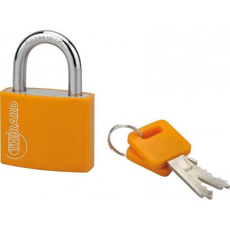 THIRARD - Cadenas à clé Maxium Color Orange, intérieur, aluminium, 40mm, 2 clés - THIRARD