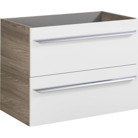 FACKELMANN Luxor Waschtischunterschrank 79,5cm - Weiß Hochglanz - (1/6)