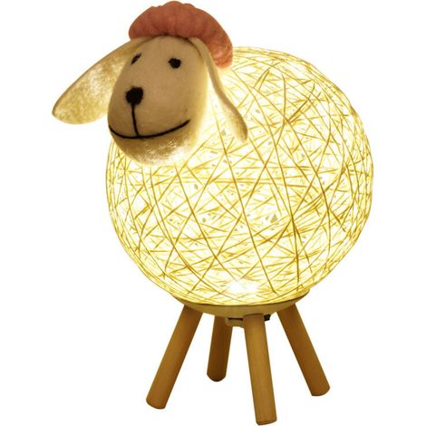 Veilleuse LED, lampe de chevet en rotin de mouton, projecteur de veilleuse pour enfants, veilleuse LED pour chambre à coucher, chambre de bébé, salon, cadeau, 110cm USB/Push Switch-Crezuo (1/5)
