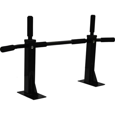 Barre de traction murale antidérapante en fer, poignée mousse, fixation robuste pour dos, bras et core, entraînement à domicile sans encombrer le sol, noir CHICFURN (1/5)
