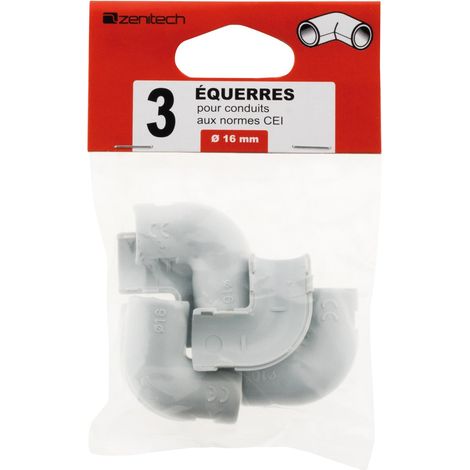 3 equerres pour conduits Ø 16mm - gris (1/5)