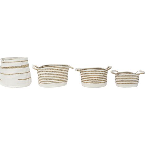 Cesta Set 4 Algodon Seagrass 36X36X34 Blanco DC194447 (1/4)