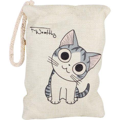 Sacs purificateurs d'air au charbon de bambou motif chat pour intérieur voiture désodorisant naturel lot de 4 (1/5)