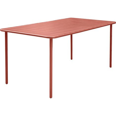 Table de jardin métal 6-8 places. terracotta. Amelia. 160x90xH72.5cm (1/5)