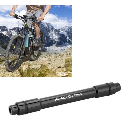 Adaptateur d'axe traversant 12mm à 9mm pour vélo avec étrier rapide noir (1/5)