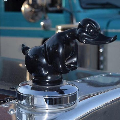 Canard en caoutchouc en colère, ornement de capot, peinture résine, panneau, décoration murale pour garage, bar, pub, club, ornement de tuning automobile (noir) (1/3)