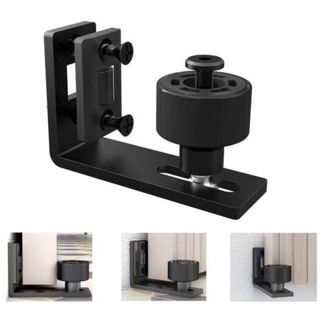 royaluxe-Ajustable Guide de Plancher Mur/porte Guide Inférieur Pour Porte en Bois Coulissante, 9,3x3x6 cm, Noir (1/5)