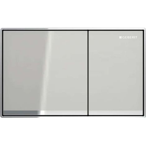 Placca Geberit Omega60 Square Vetro Grigio Sabbia / Cromato Lucido 115.081.JL.1 Cromato Lucido