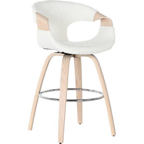 Taburete Madera Poliester 55,5X52,5X92,5 Blanco (1/5)
