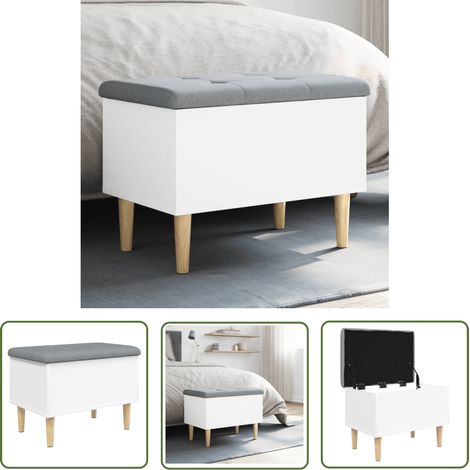 vidaXL Sitzbank mit Stauraum Weiß 62x42x46 cm Holzwerkstoff (1/5)