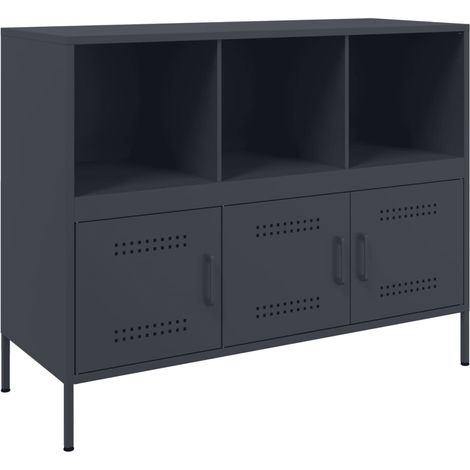 Credenza cassettiera armadio contenitore organizer cucina soggiorno soggiorno 100,5 x 39 x 79 cm acciaio antracite 020029687