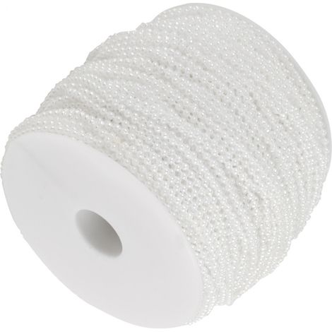Guirlande de perles en fil de fer imitation perle, 100 m/rouleau, 2,5 mm (blanc), pour décoration de mariage DIY (1/5)