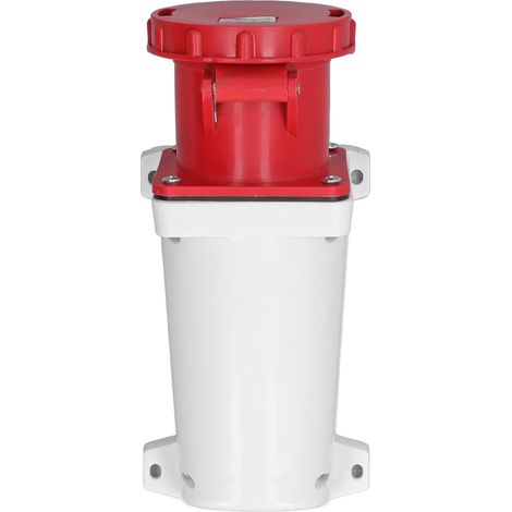 Wasserdichte Industriesteckdose, 4-polig, Kabelanschluss, offene Montage, 63 A, 380–415 V (1/5)