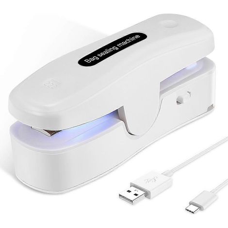 Rechargeable mini sac scelleuse 2 en 1 chaleur scelleuse coupe pour copeau sacs aliments rangement collations Freshness