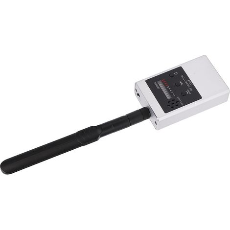 300–2700 MHz Kameradetektor, HF-Scanner mit LED-Anzeige, drahtlose Signalerkennung, Vibrations- und Tonerkennung, einstellbarer Signaldetektor, Silber (1/5)