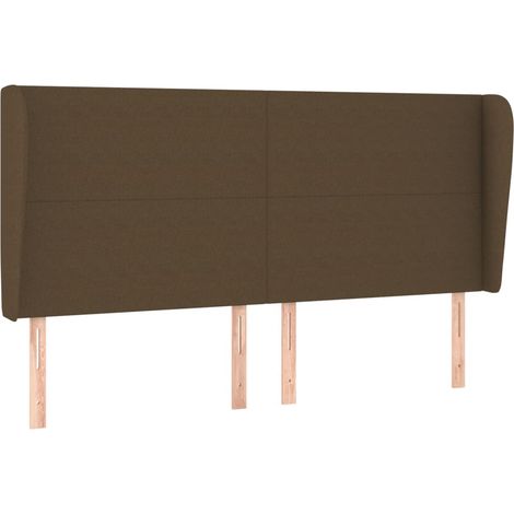 Maison Exclusive - Testiera ad Orecchio Marrone Scuro 163x23x118/128 cm in Tessuto