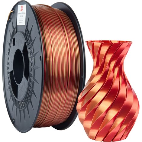Filamento 3DPower PLA seda doble 1,75 mm Rojo/Oro 1 kg (1/4)