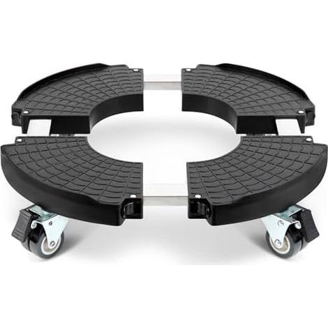 Porte Plante a roulettes Réglable Ø 40-54cm, Plateau Roulant Capacité De 200 KG, Support de Pot de Fleur pour Intérieur à Extérieur, Plante, Pied de Parasol, Poubelle, Noir (1/5)