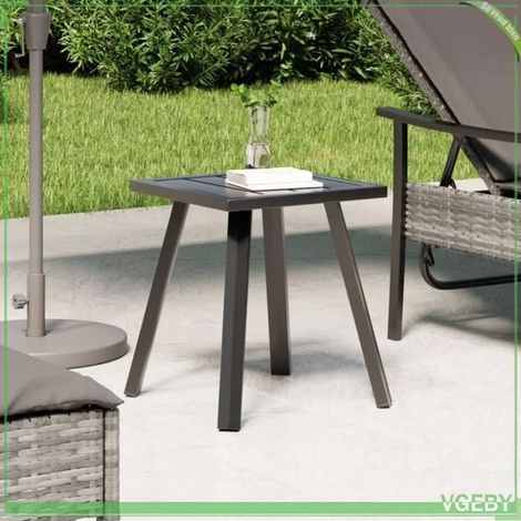 Table de jardin - FAFEICY - 362809 - Acier revêtu poudre - Anthracite - 34x34x38 cm (1/5)