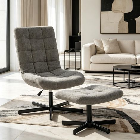 Sillón reclinable con reposapiés, giratorio, regulable en altura y con respaldo reclinable. (1/5)