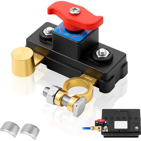 Coupe Circuit Batterie 12v-24v, Interrupteur De Batterie Coupe Circuit Voiture, Sectionneur Anti Décharge, Disjoncteur En Cuivre Pur Réglable Moto Camion Camping Car Bateau Tracteur Vtt Utv (1/5)