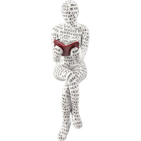 Figurine Vintage Femme Lisant, Décor Bibliothèque Résine, Statue Artisanale pour Bureau ou Salon