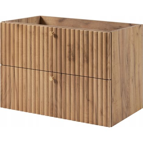 Meuble sous vasque suspendu BELLO chêne Craft 80 cm (1/5)