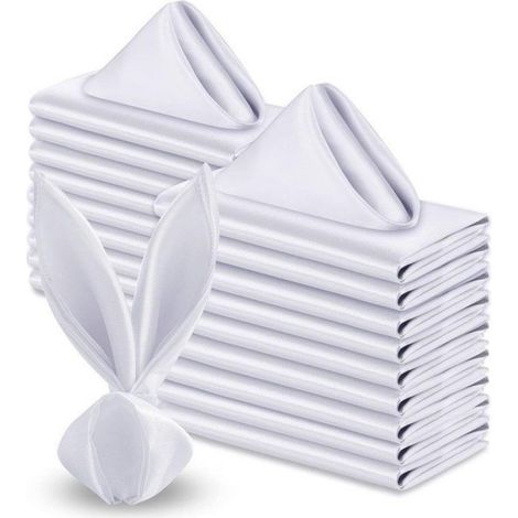 Serviettes en tissu Serviettes en tissu en soie douce et lisse Carré 43 x 43 cm 15 pièces lavables et réutilisables pour les dîn