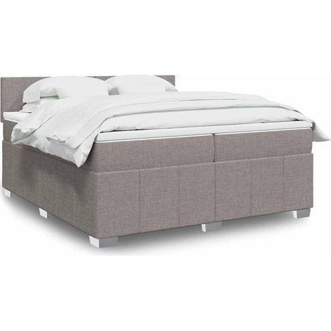 Boxspringbett mit Matratze Taupe 200x200 cm Stoff vidaXL (1/5)